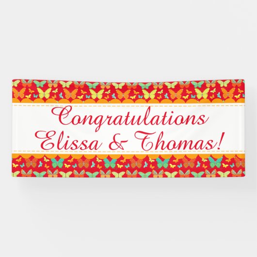 Bohoの蝶-カスタムな旗 横断幕 (横)