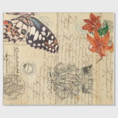 Bohoの蝶Decoupageポスター ラッピングペーパー (フラット)