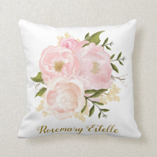 Bohoの赤面のピンクの花の女の赤ちゃんの子供部屋の装飾 クッション