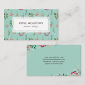 Bohoの野生の花パターン 名刺 (正面/裏面)