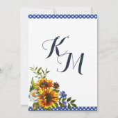 Bohoの長角牛牛スカルの花柄のブライダルシャワー 招待状 (裏面)