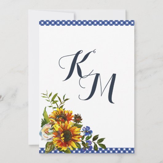 Bohoの長角牛牛スカルの花柄のブライダルシャワー 招待状 (裏面)