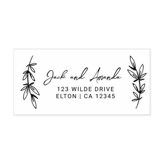 Bohoの離れスクリプトモダン差出人住所スタンプ セルフインキングスタンプ (デザイン)