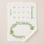 Bohoの離れベビーパーソナライズされたマイルストーン写真 シェルパブランケット (正面)