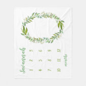 Bohoの離れベビーパーソナライズされたマイルストーン写真 フリースブランケット (正面)