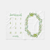 Bohoの離れベビーパーソナライズされたマイルストーン写真 フリースブランケット (正面(横))