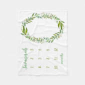 Bohoの離れベビーパーソナライズされたマイルストーン写真 フリースブランケット (正面)