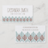 Bohoの青及びブラウンの名刺 名刺 (正面/裏面)