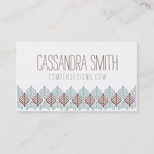 Bohoの青及びブラウンの名刺 名刺 (正面)