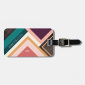 BohoのWoodgrainのモダンなレトロの幾何学的な抽象的概念 ラゲッジタグ (正面横)