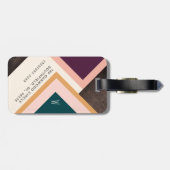 BohoのWoodgrainのモダンなレトロの幾何学的な抽象的概念 ラゲッジタグ (裏面横)