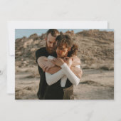 Bohoはっきりしたは白黒写真の写結婚真を指す 招待状 (裏面)