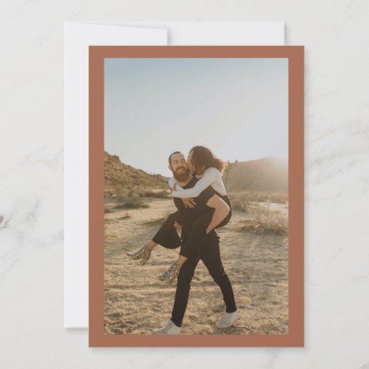 Bohoはレトロはっきりした2枚の写真のテラ結婚コッタと名付ける 招待状 (裏面)