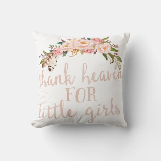 Bohoは小さな女の子の子供部屋の枕のために天国を感謝していしています クッション (正面)