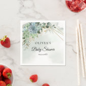 Bohoは緑の金ゴールドフレーム赤ちゃんシャワー スタンダードカクテルナプキン (インサイチュ)