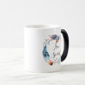 Bohoは自由な精神の感動的なマグのギフトに羽をつけます モーフィングマグカップ (正面右)