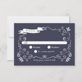 Bohoは(可変性色)渦巻きまRSVPを結婚します 出欠カード