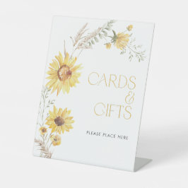 Bohoひまわりエレガントカード&ギフトシャワー 台座サイン