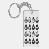 Bohoひまわりシルエット – 手描きクリカット キーホルダー (正面左)