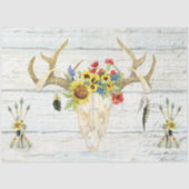 BOHOひまわり鹿スカルフローラ矢印デコページ 薄葉紙 (正面)