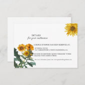 BOHOひまわり黄色結婚野花詳細C エンクロージャーカード (正面/裏面)