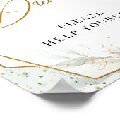 Bohoほこりっぽいピンクのバラeucalyptus金ゴールドフレームドリンク ポスター (角)