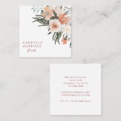 Bohoほこりっぽいピンクグリーンフローラフローリスト スクエア名刺 (正面/裏面)