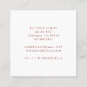 Bohoほこりっぽいピンクグリーンフローラフローリスト スクエア名刺 (裏面)