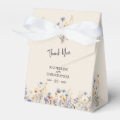 BOHOほこりっぽいブルーワイルドフラワー結婚ズありがとうございました フェイバーボックス (正面サイド)