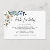 Bohoほこりっぽい青い花の本ベビー エンクロージャーカード (正面)