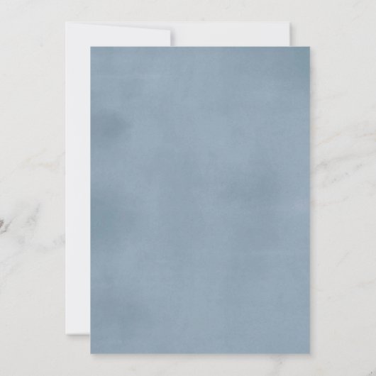 Bohoほこりっぽい青フローラ蝶ベビーシャワー 招待状 (裏面)