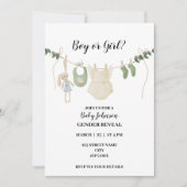 Bohoをテーマにしたジェンダーによる中立的な発表 招待状 (正面)