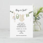 Bohoをテーマにしたジェンダーによる中立的な発表 招待状 (スタンド正面)