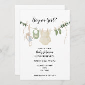 Bohoをテーマにしたジェンダーによる中立的な発表 招待状 (正面/裏面)