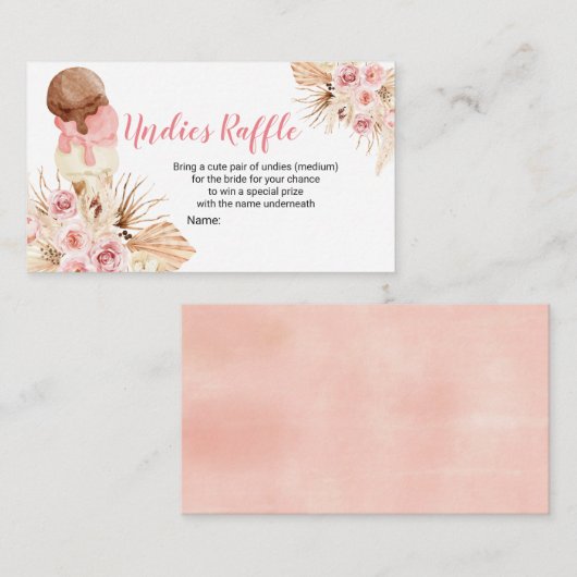 Bohoアイスクリームアンダイスラッフルエンクロージャカード エンクロージャーカード (正面/裏面)