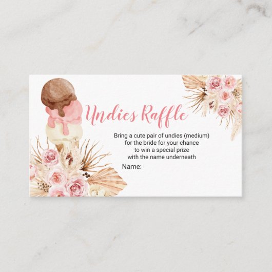 Bohoアイスクリームアンダイスラッフルエンクロージャカード エンクロージャーカード (正面)