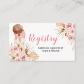 Bohoアイスクリームフローラ水彩レジストリ挿入 エンクロージャーカード (正面)