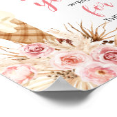 Bohoアイスクリームベビーシャワーがベビーサインを願う ポスター (角)