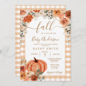 Bohoアーエレガントチ秋フローララブベビーシャワー 招待状 (正面/裏面)