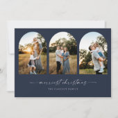 Bohoアーチクリスマスホリデーグリーティングフォトカード シーズンカード (正面)