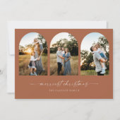 Bohoアーチクリスマスホリデーグリーティングフォトカード シーズンカード (正面)