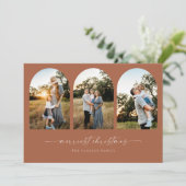 Bohoアーチクリスマスホリデーグリーティングフォトカード シーズンカード (スタンド正面)