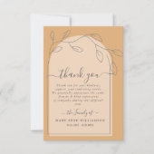 Bohoアーチスクリプト葬儀サンキューカード サンキューカード (正面)