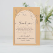 Bohoアーチスクリプト葬儀サンキューカード サンキューカード (スタンド正面)