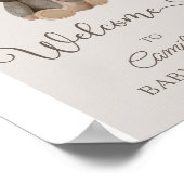 Bohoアーチパンパスグラステディベアベビーシャワー ポスター (角)