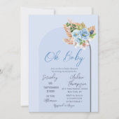 BohoアーチパンパスグラスフローラOhボーイベビーシャワー 招待状 (正面)