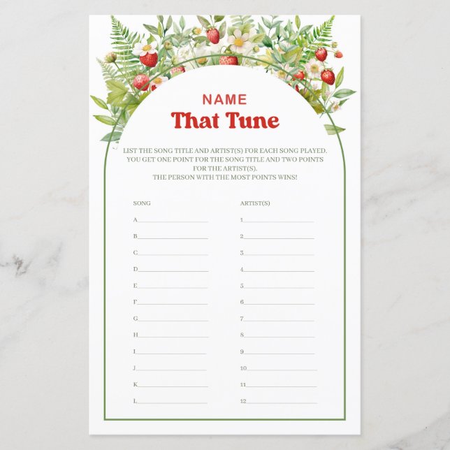 Bohoアーチベリー甘い名前のチューンゲーム (正面)