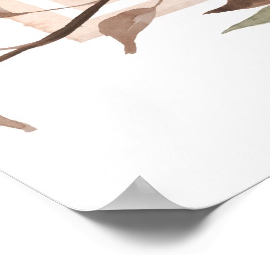 BOHOアーチモダン秋フローラスプリンクルウェルカム ポスター (角)