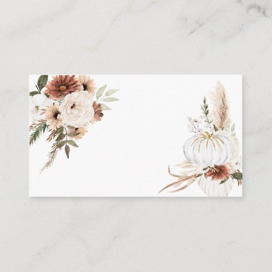 Bohoアーチ白かぼちゃいくつウンディー エンクロージャーカード (裏面)