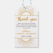 Bohoイエローリトルレイサンシャインオンウェイベビーシャワー ギフトタグ (正面)